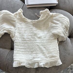 Elegant White Puff Sleeve Top